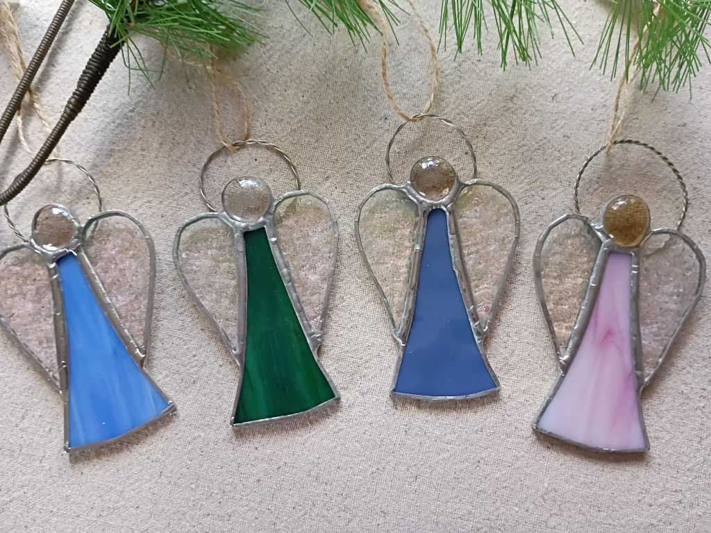 Angel #1, stained glass ornament