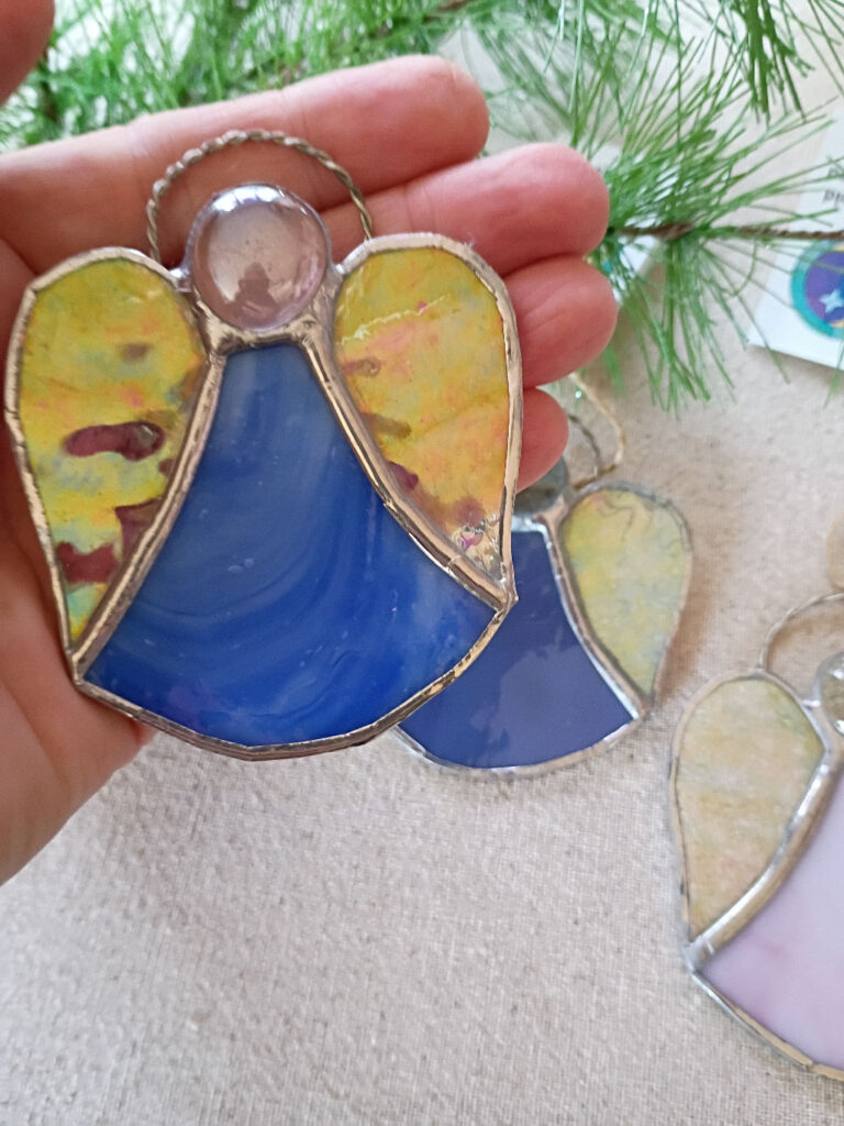 Angel #2, stained glass ornament